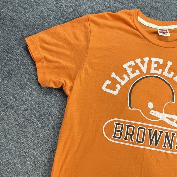 Cleveland Browns Shirt Vintage Logo Large NFL Football Orange  Sports Shirt - Picture 6 of 10